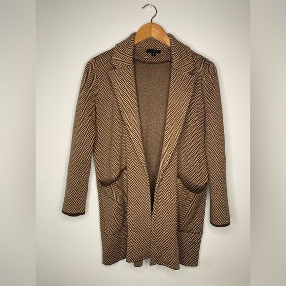 J. Crew Herringbone Blazer in Brown and Cream - Picture 7 of 9